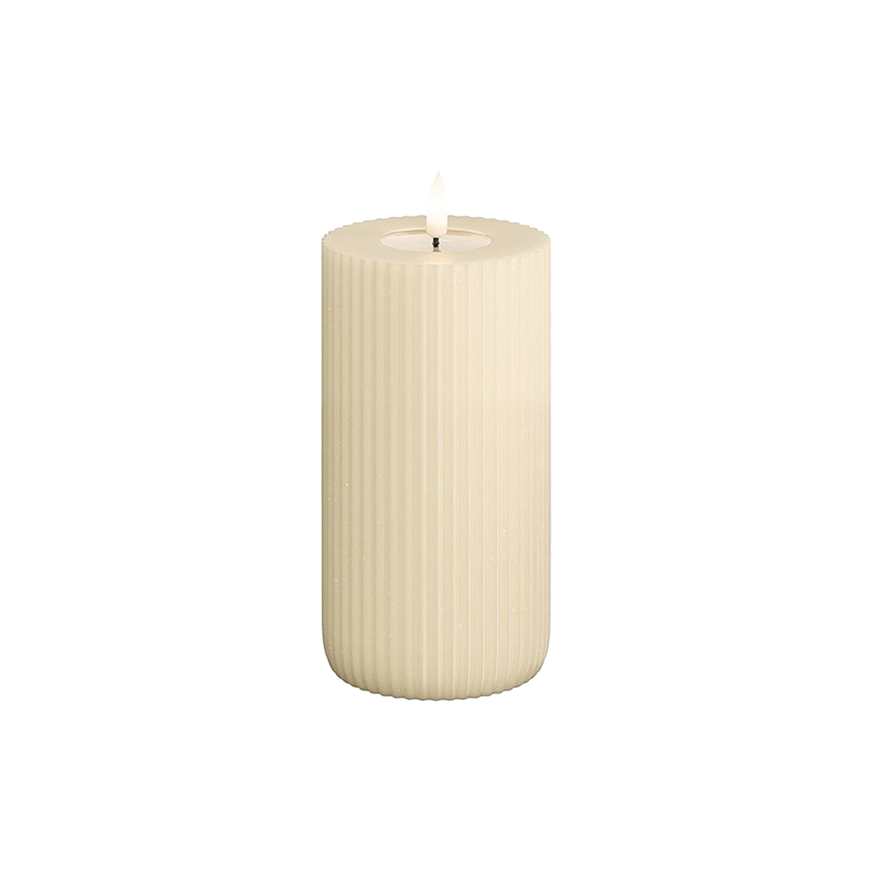 LED Shape Stripe Candle Cream 15cm