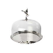 Olive Cake Stand and Glass Dome
