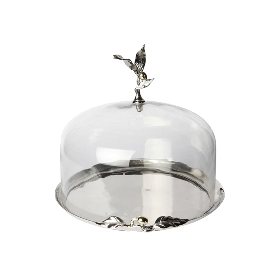 Olive Cake Stand and Glass Dome