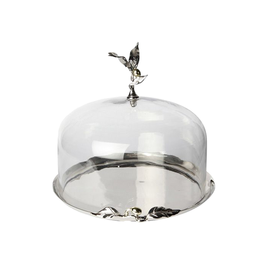 Olive Cake Stand and Glass Dome