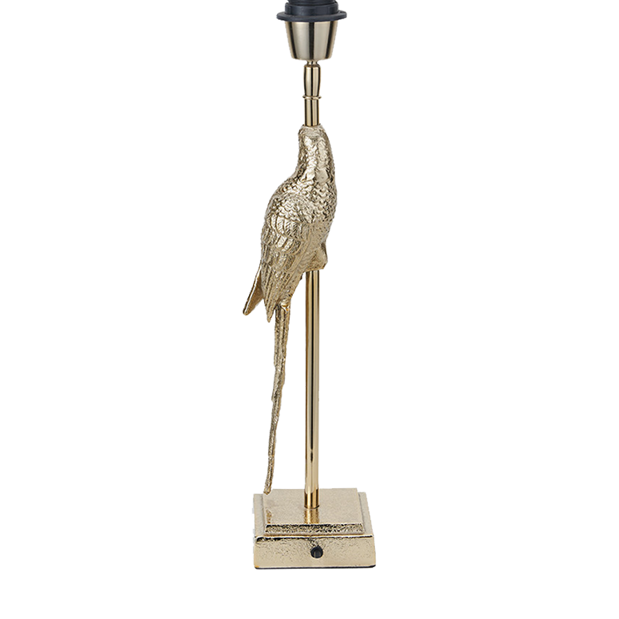Shiny Gold Metal Parrot Table Lamp