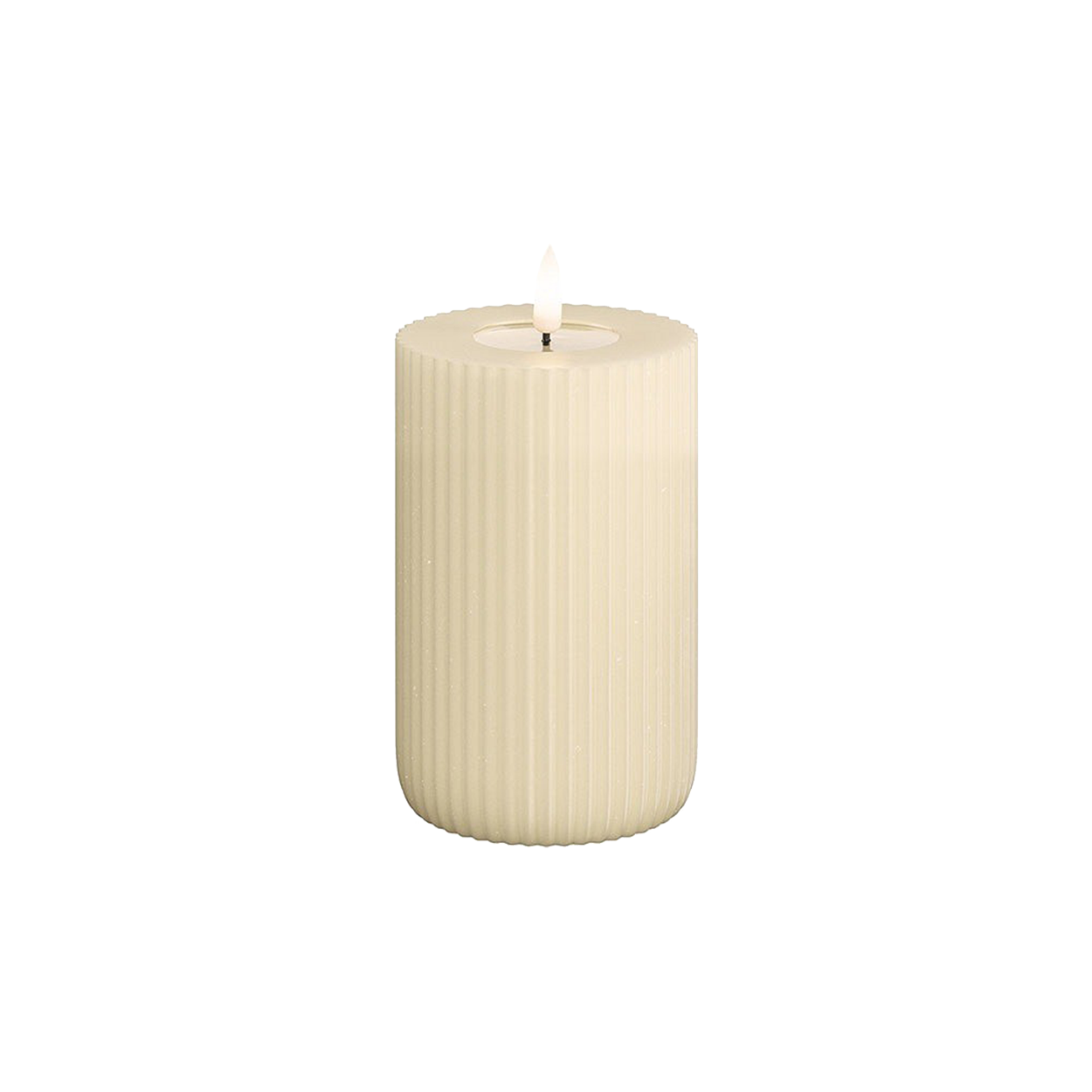 LED Shape Stripe Candle Cream 12.5cm