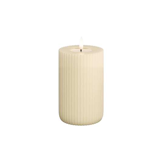 LED Shape Stripe Candle Cream 12.5cm