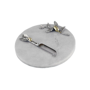 Olive Marble Cheeseboard with Knife