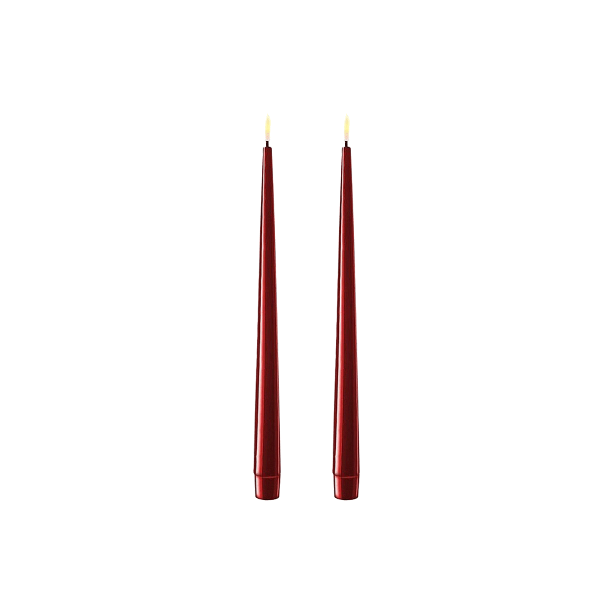 LED Dinner Candles Set of 2 Bordeaux 28cm