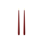 LED Dinner Candles Set of 2 Bordeaux 28cm
