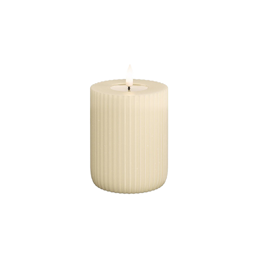 LED Shape Stripe Candle Cream 10cm