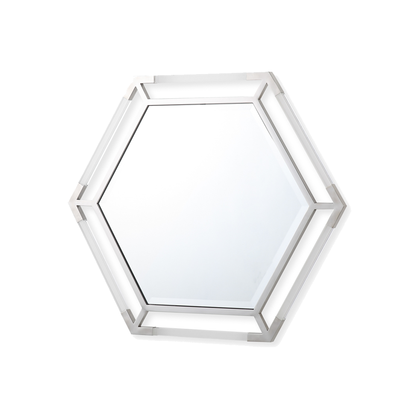 Marissa Hexagon Mirror Silver