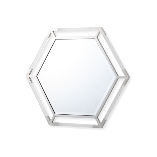 Marissa Hexagon Mirror Silver