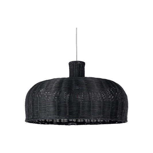 Black Rattan Dome Pendant