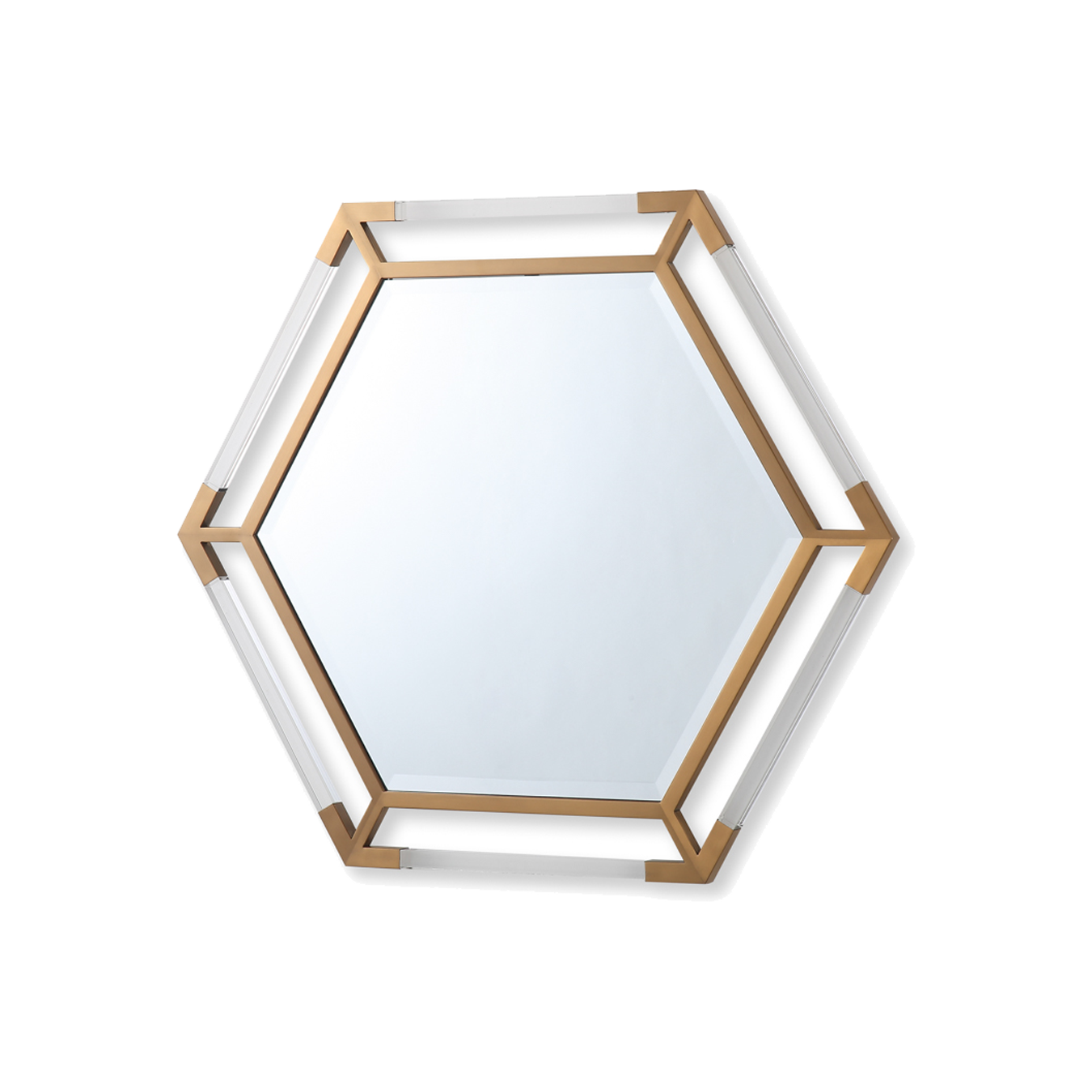 Marissa Hexagon Mirror Gold
