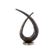 Gold Aluminium Loop Shaped Statue Rustic Finish