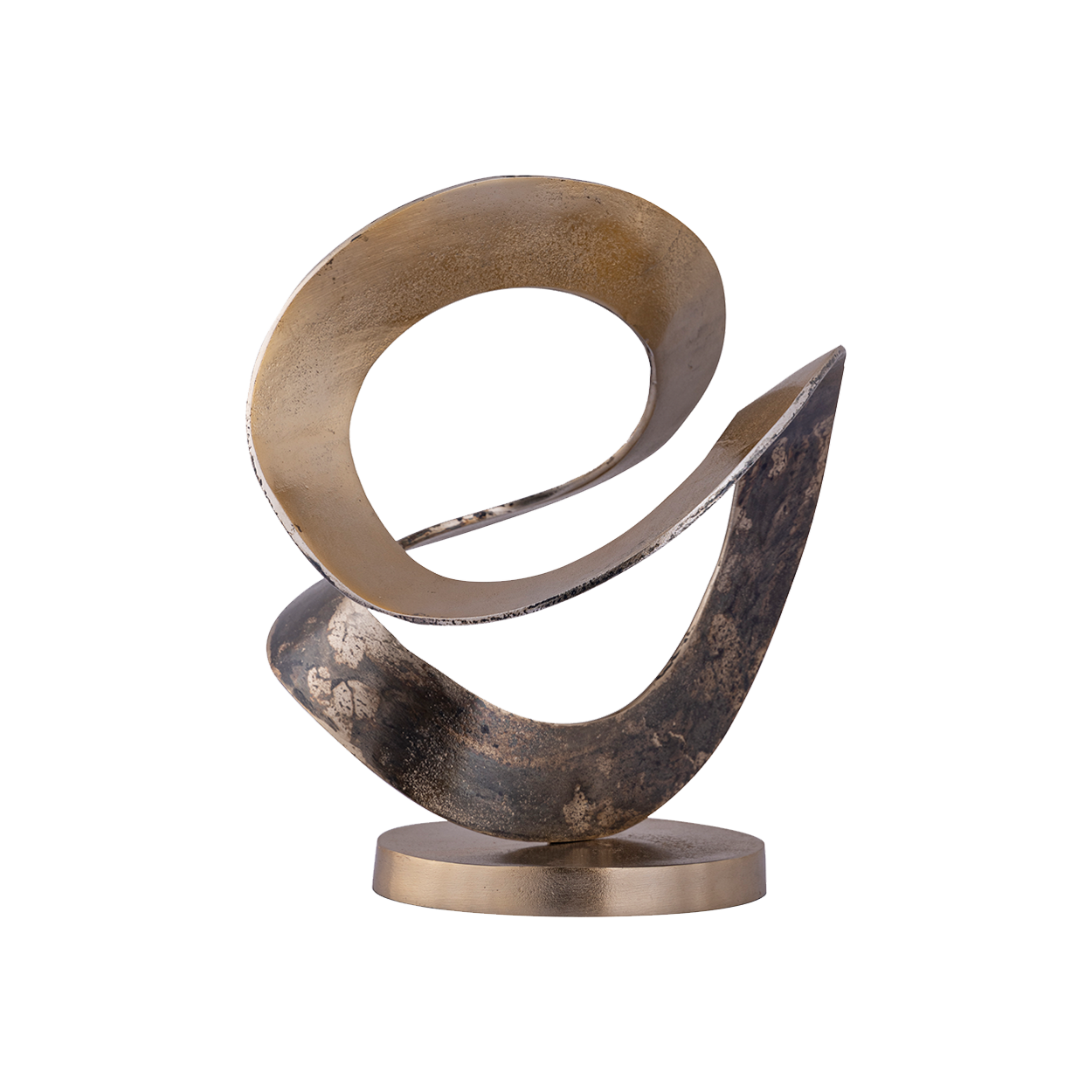 Brass Aluminium Statue Round Organic Two Tones