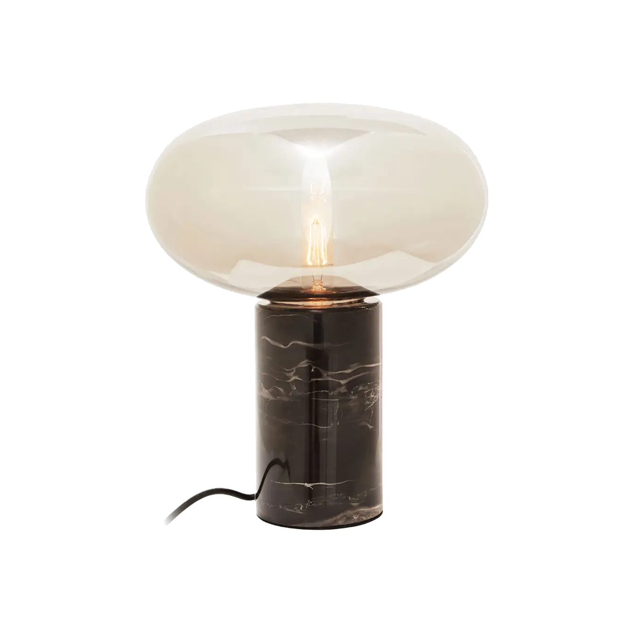 Black Marble Table Lamp Glass Shade