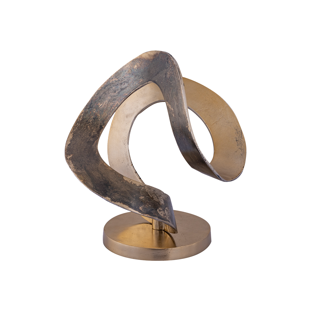 Brass Aluminium Statue Round Organic Two Tones