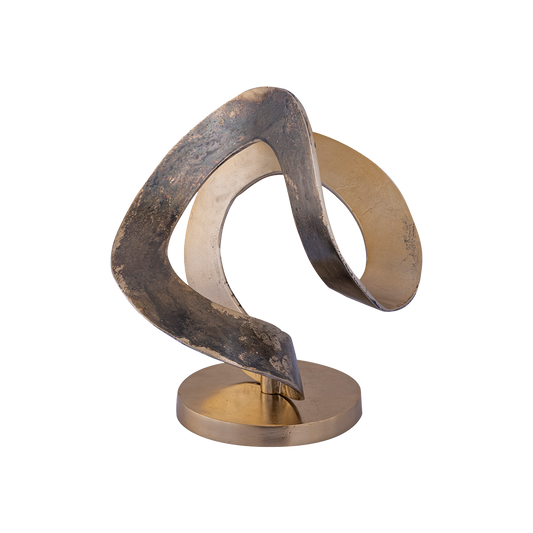 Brass Aluminium Statue Round Organic Two Tones