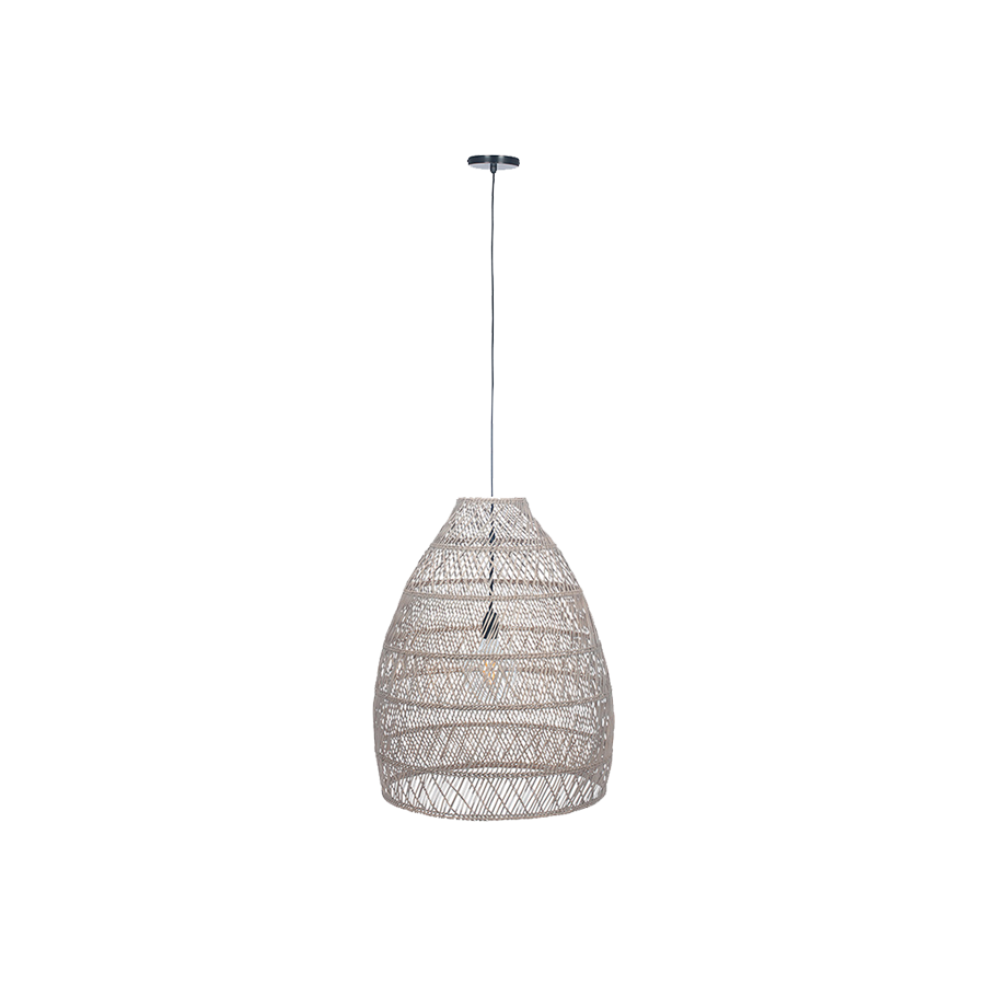Molokai Grey Wash Woven Cloche Pendant