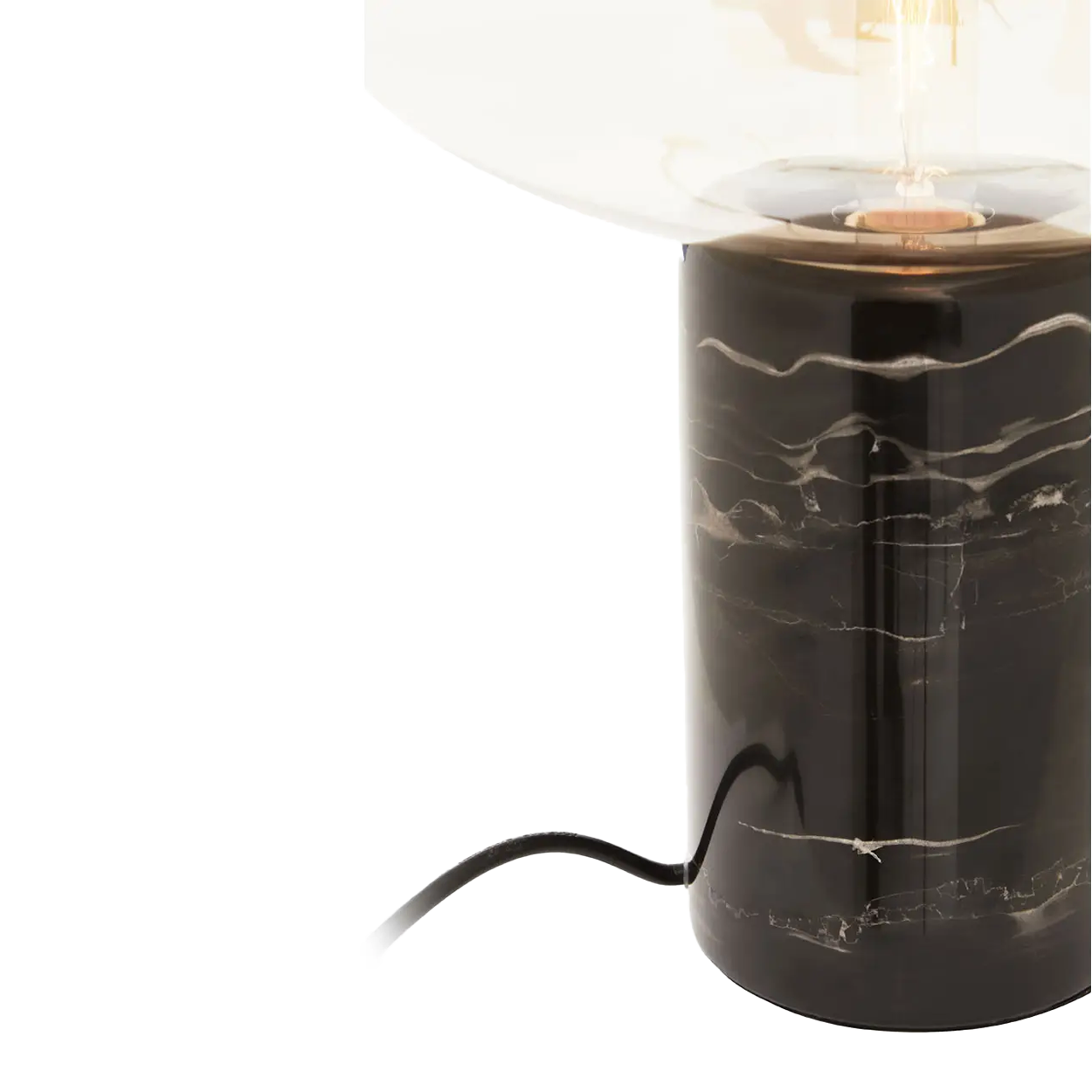 Black Marble Table Lamp Glass Shade