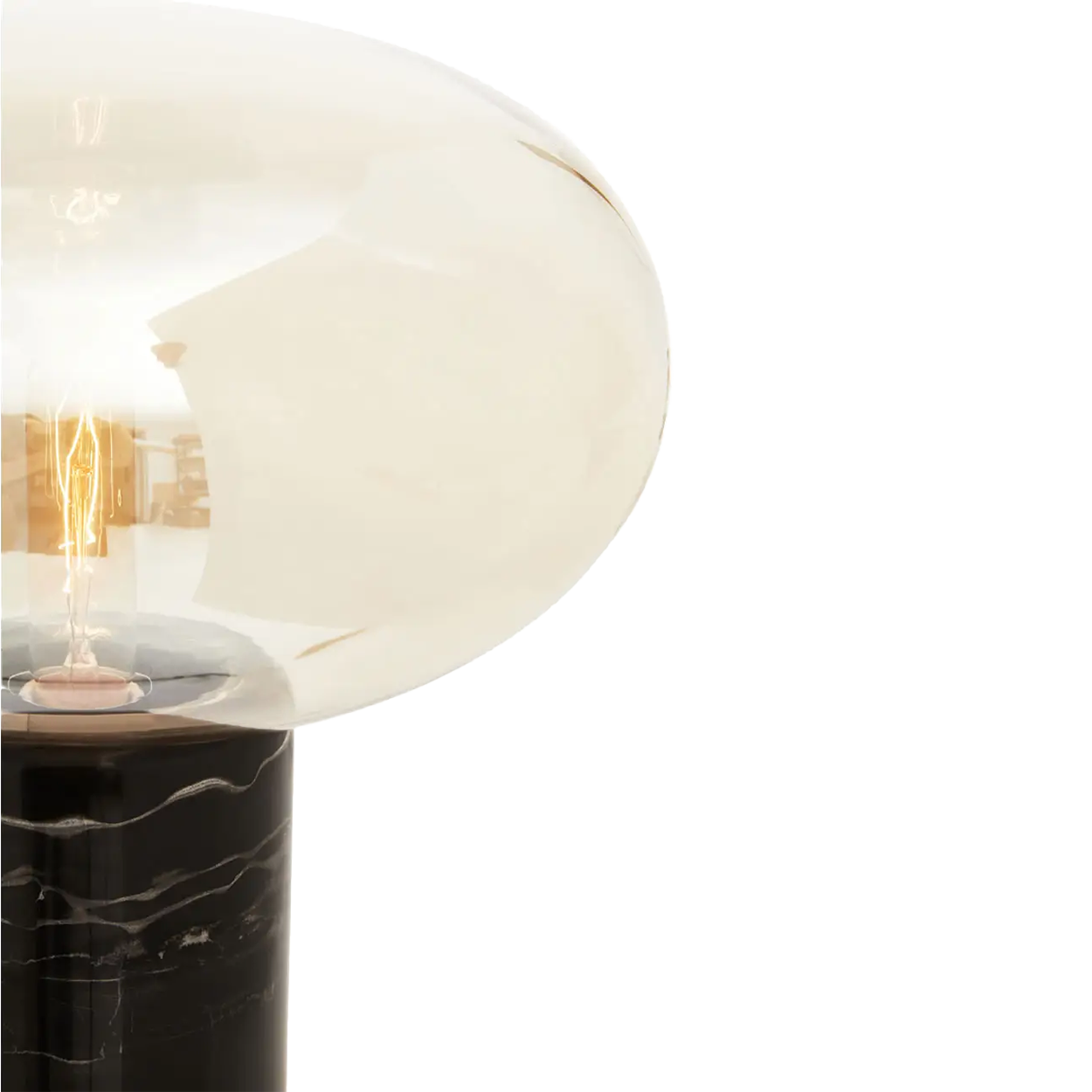 Black Marble Table Lamp Glass Shade