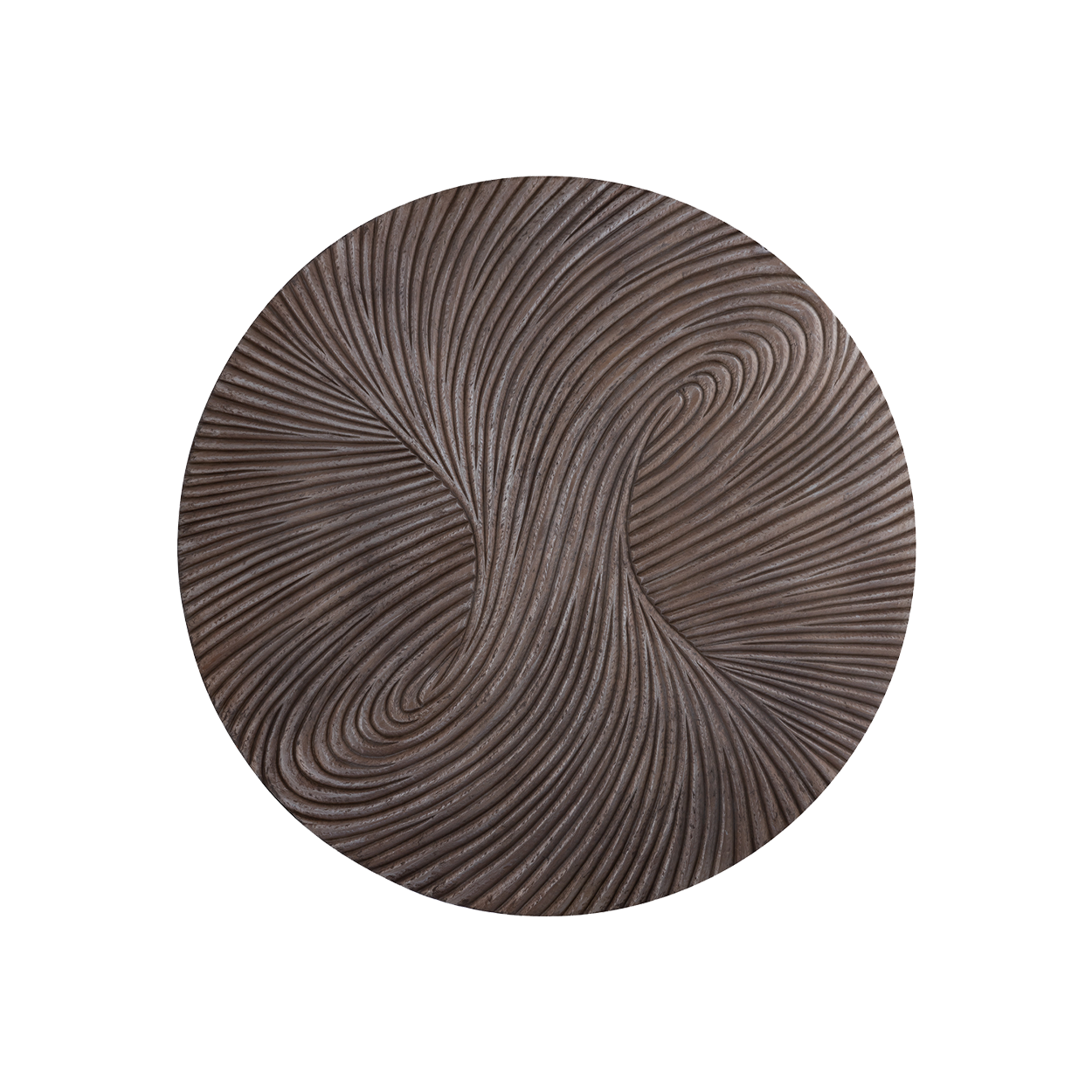 Brown MDF Round Wall Panel Swirl Carved