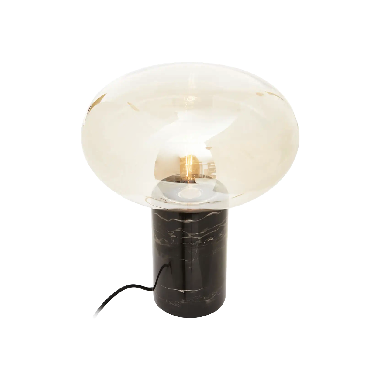Black Marble Table Lamp Glass Shade