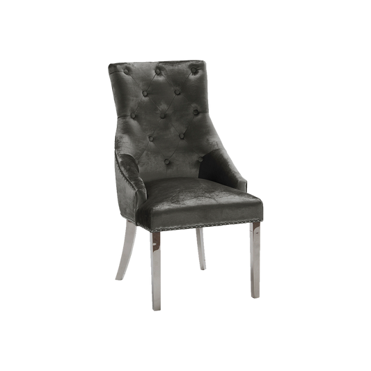 Bella Knockerback Dining Chair Charcoal