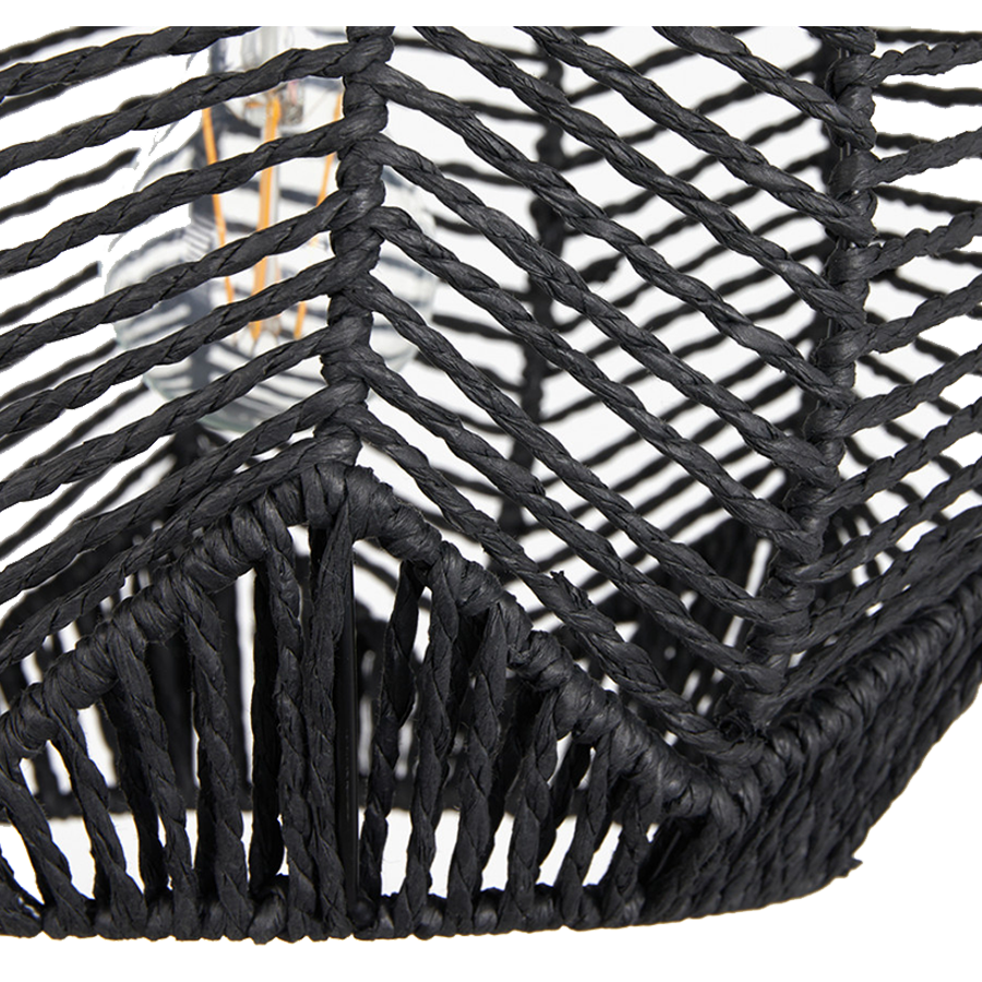 Black Woven Paper Pendant