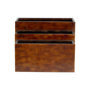 Set of 3 Copper Zinc Pot Rectangle Thick Border