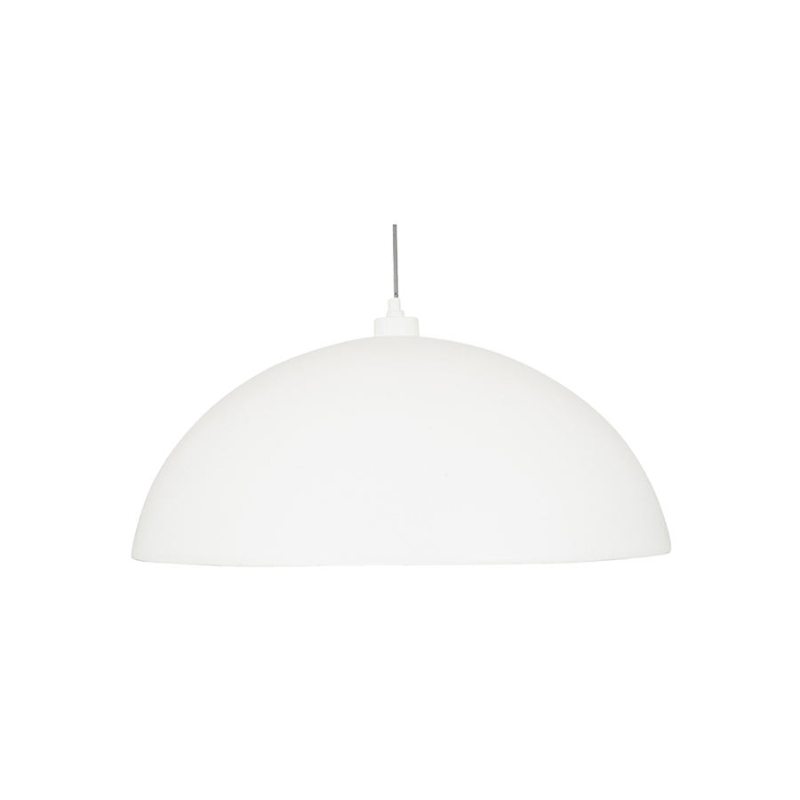 Matt Cream and Silver Leaf Dome Pendant