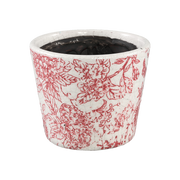 Red Terracotta Pot Round Flower Print Small