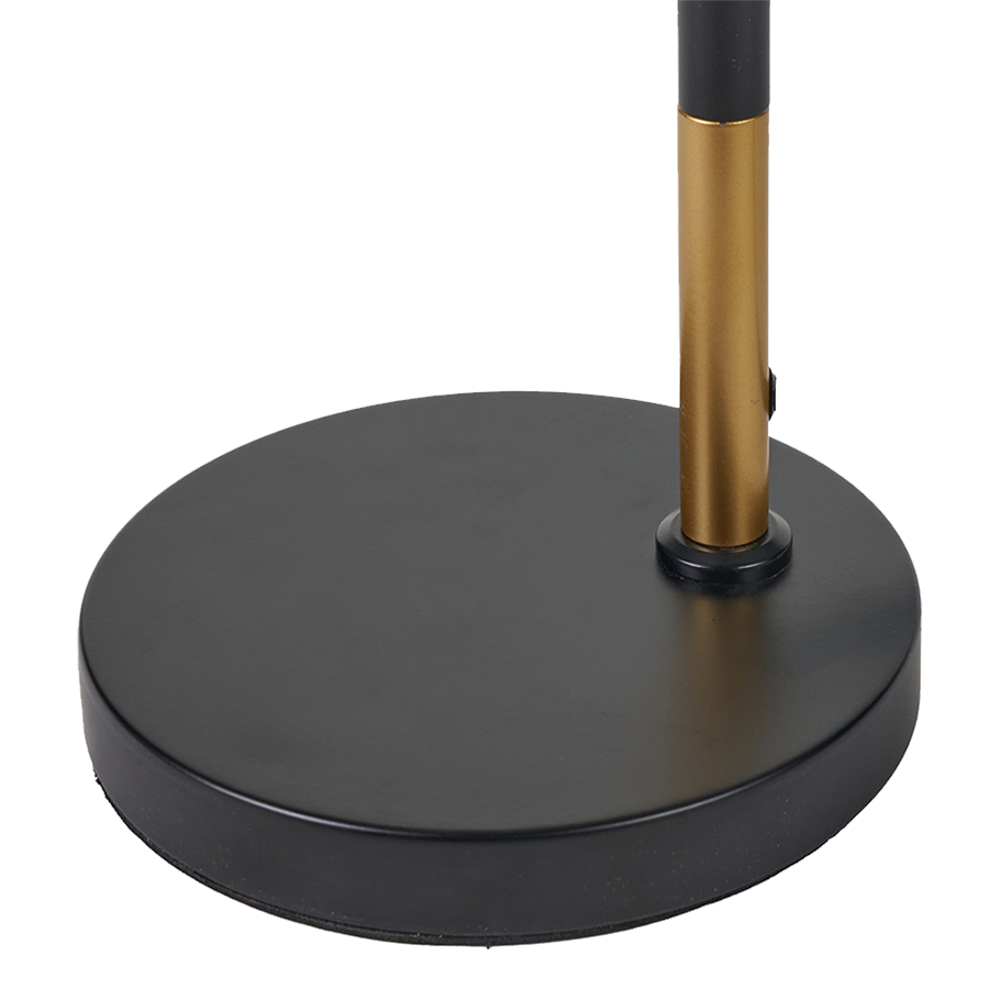 White Orb and Black Metal Table Lamp