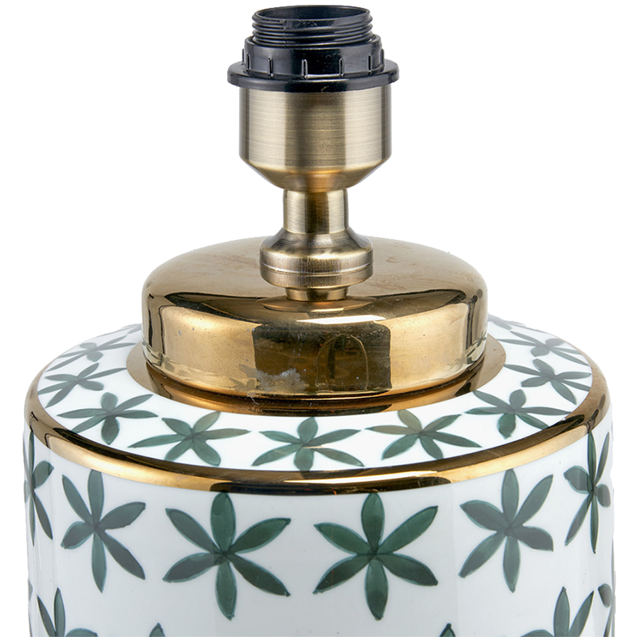 Green and Gold Leaf Ceramic Table Lamp