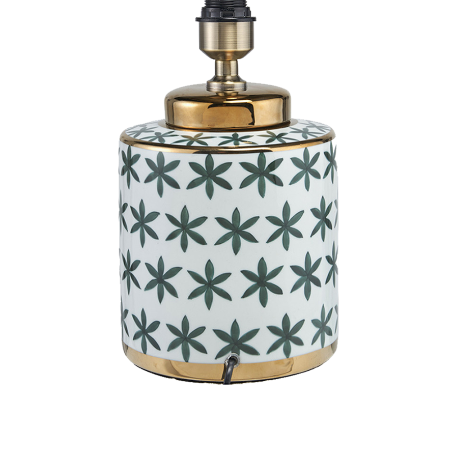 Green and Gold Leaf Ceramic Table Lamp