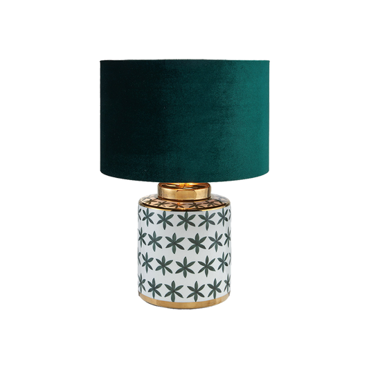 Green and Gold Leaf Ceramic Table Lamp