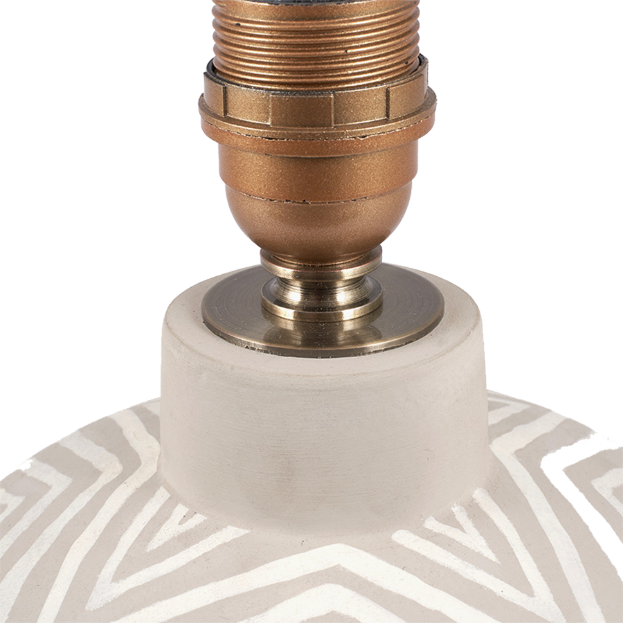 Small Grey Patterned Small Stoneware Table Lamp