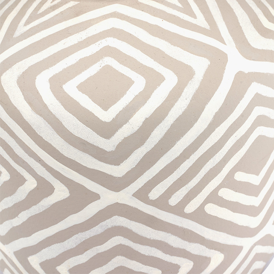 Small Grey Patterned Small Stoneware Table Lamp