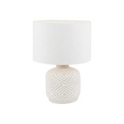 Small Grey Patterned Small Stoneware Table Lamp