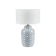Grey and White Pattern Ceramic Table Lamp