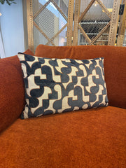 Harbour Blue & Orange Cushion 40 x 60