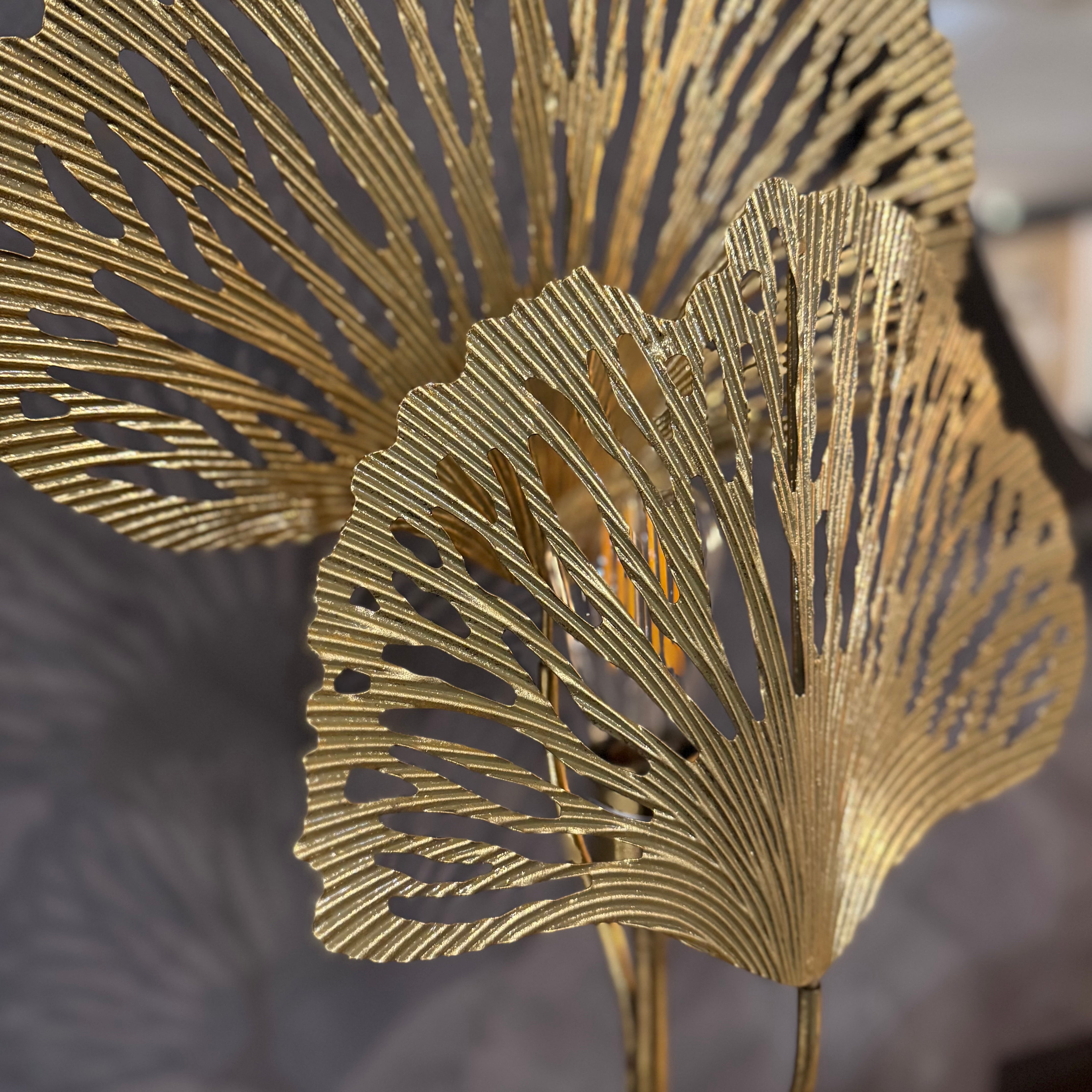 Golden Coral Gingko Lamp Tall