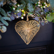 Raffia Heart Hanging Decoration
