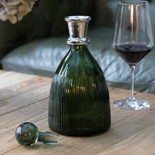 Emerald Glass Port Decanter with Stopper
