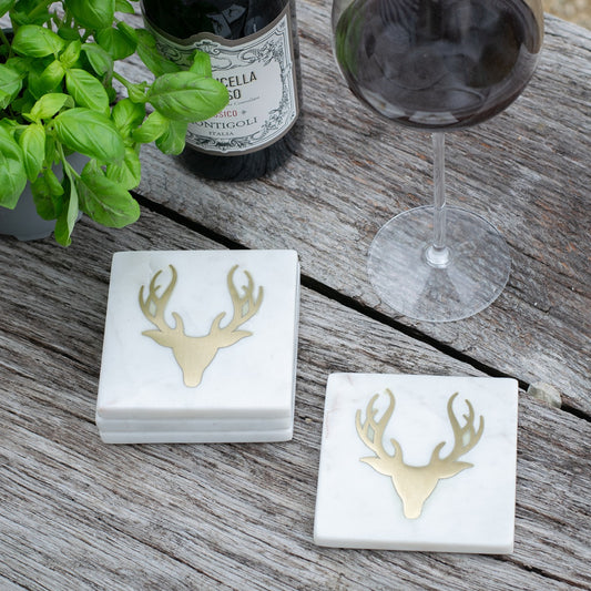 Set of 4 Marble Stag Coasters