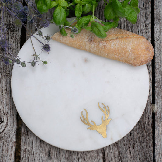 Round Marble Stag Cheese Board