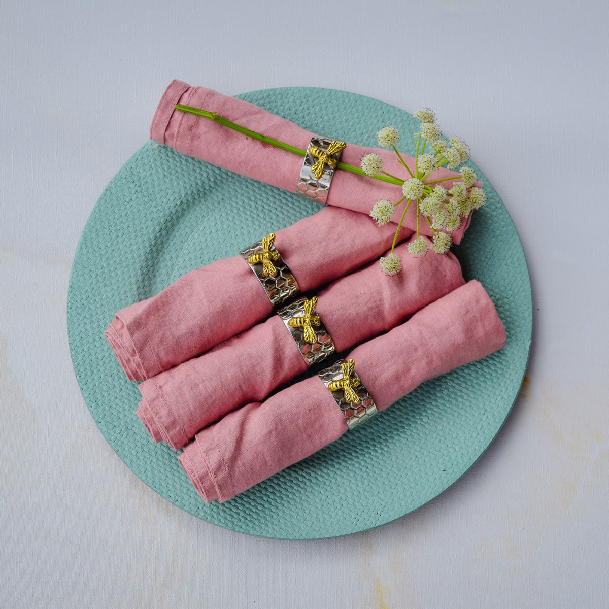 Set of Four Beehive Napkin Rings