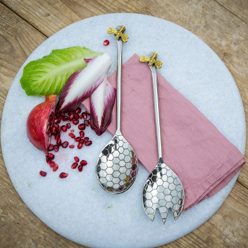 Honeycomb Bee Salad Servers