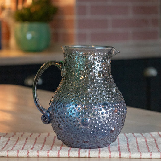 Blue Green Ombre Glass Pitcher