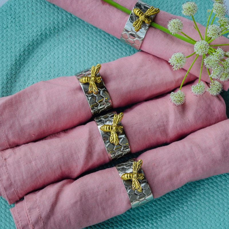 Set of Four Beehive Napkin Rings