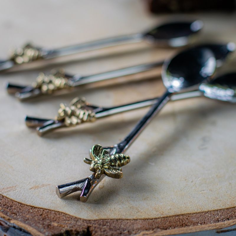 Set of 4 Bee Coffee Spoons
