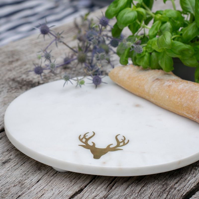 Round Marble Stag Cheese Board